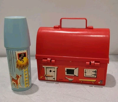 Fisher Price Farm 1962 lonchera y termo de silo #549 Foto 1 de 4