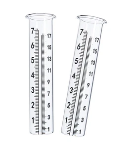 7" Capacity Rain Gauge Glass Replacement Tube with Lip for Yard Garden (2) - Picture 1 of 6
