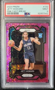 2023 Panini Prizm Pink Fast Break /50 Rookie Jett Howard #132 PSA 9 Magic RC - Picture 1 of 2
