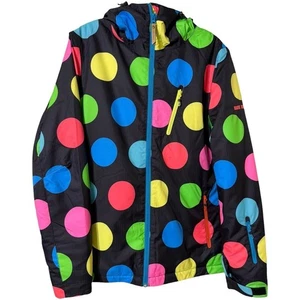 GSOU Schnee gepunktet Kapuze Ski Mantel Jacke 10K normale Passform Damengröße Small - Bild 1 von 10