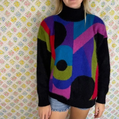 Vintage 80s Rafaella turtleneck angora lamb wool sweater - Image 1 of 4