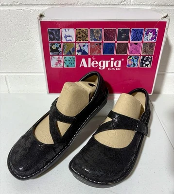 Zapato Alegria Negro Gracie Paisley Correa Dividida Mary Jane JIL-561 EU 42 EE. UU. 11,5-12 Foto 1 de 4