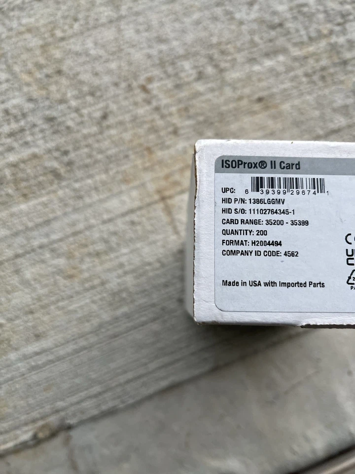 HID 1386LGGMV ISOPROX II GRAPHICS QUALITY PVC, PROXIMITY ACCESS CARD - Image 1 of 3