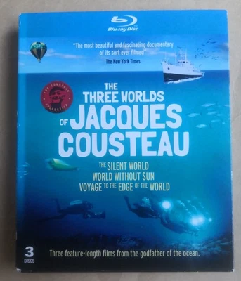 The Three Worlds Of Jacques Cousteau Collection Blu-ray 3 Disc Set  - Image 1 of 4