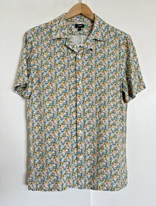 EXPRESS Mens Lemon Print Button Front Shirt NWT Size Large Rayon Linen - Picture 1 of 5