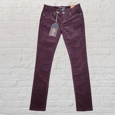 Amethyst Skinny Corduroy Pants Juniors 3 Wine Purple Low Rise Stretch Soft NWT - Image 1 of 4