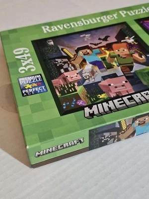 Ravensburger Puzzle 2022 3x49 Piece MINECRAFT BIOMES Age 5+ Complete 056217 - Image 1 of 4