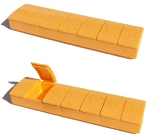 Tupperware 7-Day Pill Vitamin Advil Keepers Naranja Braille Nuevo Juego de 2 nuevos - Imagen 1 de 1