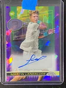 2024 Topps Chrome Tennis Sapphire MARTIN LANDALUCE PURPLE 3/10 Auto ROOKIE - Picture 1 of 2