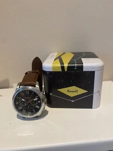 Fossil Grant Chronograph Braun Leder Uhr Neu mit Etikett und Box - Bild 1 von 6