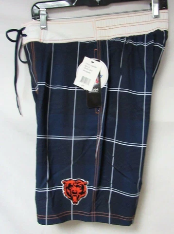 Chicago Bears Mens Size Small Plaid Swim Trunks Board Shorts MSRP $50 C1 1159 Cover