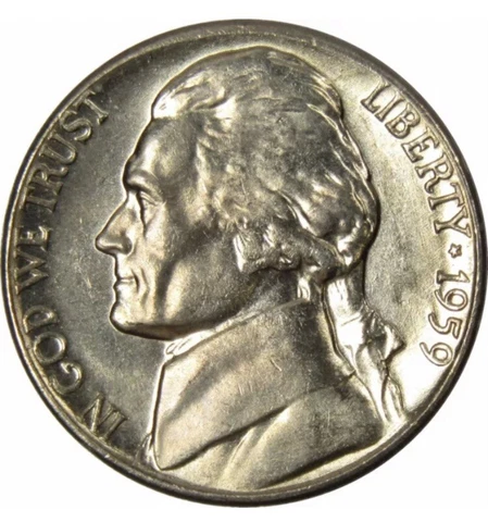 BU 1959 D Jefferson Nickel Denver Mint Uncirculated USA 5c -Buy More, Save More! Cover