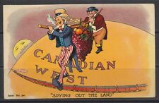 1908 Canadian West ~ Spying Out The Land ~ Uncle Sam, John Bull Carrying Produce