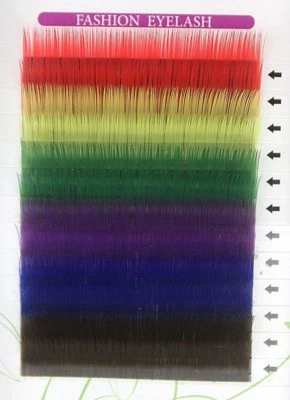 Individual Eyelash Extensions False Eye Lashes Multi Coloured Purple Blue Colour - Image 1 of 2