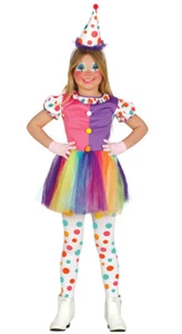COSTUME CLOWN CARNEVALE BAMBINA VESTITO GUIRCA PAGLIACCIA COLORATA PAGLIACCIO - Imagen 1 de 2