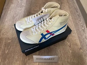 Onitsuka Tiger MEXICO Mid Runner 1183B577 102 BLANCO/AZUL Nuevo en Caja - Imagen 1 de 5