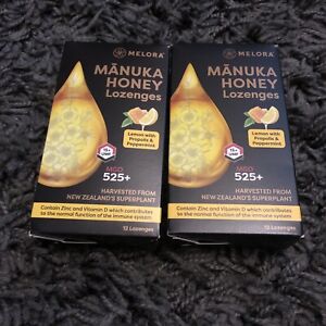 Melora Manuka Honey Lozenges Lemon With Propolis Peppermint  X 2 Boxes Of 12
