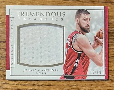 Jonas Valanciunas 2016-17 Panini National Treasures TREMENDOUS Used Jersey 15/60 - Image 1 of 2