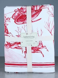Christmas Tablecloth Southern Living Red Toile 100% Cotton Oblong 70 x 120 - Picture 1 of 5