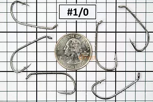 100x #1/0 Baitholder Fishing Hooks Offset Strong Chemically Sharpened Jig USA! - Picture 1 of 5