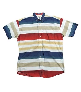 Vintage Shirt | Mens Vintage Ralph Lauren Chaps Short Sleeve Striped Shirt Large - Picture 1 of 4
