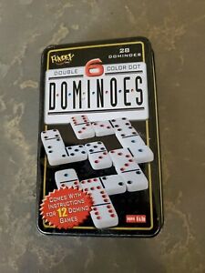 Vintage  Original Fundex 5406, 28 Dominoes, Double 6 Color Dot Dominoes Games 