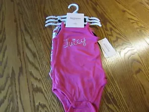 Juicy Couture Bebé Niña Conjunto De 3 Body Sin Mangas Talla 6-9M Nuevo Con Etiquetas - Imagen 1 de 10
