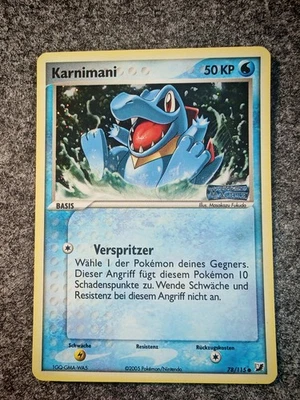 Pokemon Karte Karnimani 78/115 EX Verborgene Mächte Deutsch Holo Stamp - Bild 1 von 2