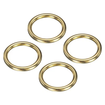 O Ring de metal, 4 peças 1,6 polegadas OD 1,2 polegadas ID 5mm de espessura ouro sem costura - Imagem 1 de 4
