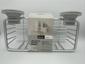 Made By Design Rustproof Suction Shower Bathroom Basket Aluminum Silver Medium - Picture 1 of 8