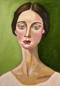 Original Portrait In Oil Paints. Handmade. Size 9”x12” OOAK. Vla.S - Picture 1 of 4