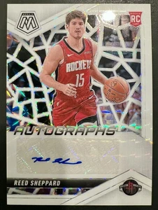 2024-25 Mosaic REED SHEPPARD Rookie Auto White RC 15/25 JERSEY MATCH! Rockets - Picture 1 of 3