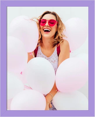 8x10 Picture Frame,Purple Photo Frame Display Pictures 5x7 with Mat or 8x10 With Foto 1 de 4