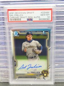 2021 Bowman Chrome Draft Sal Frelick 1st Prospect Auto #CDA-SF PSA 10 Brewers