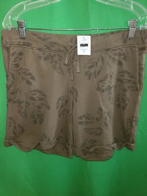 7134) NUEVO CON ETIQUETAS JILL x-pequeño marrón floral algodón tejido cintura elástica pantalones cortos puño  Foto 1 de 4