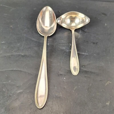 WMF Nirosta 90 Silverplate Silverware Serving Spoon Set of 2 Flatware - Image 1 of 4