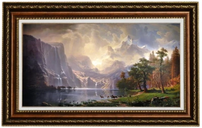 -Among the Sierra Nevada Mountains, California (1868), by Albert Bierstadt Oil P