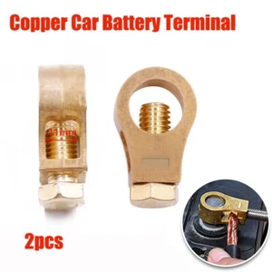 Copper Car Battery Terminal Wire Cable Clamp Top Post Terminal Positive Negative - Photo 1/1
