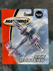 🆕Matchbox✨Sky Buster Airplane 2004✨RESCUE PLANE✨Purple✨Twin Propeller - Picture 1 of 2