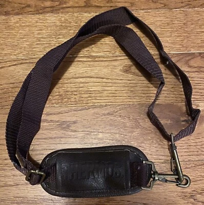 Correa de hombro térmica vintage de cuero y nailon Foto 1 de 3