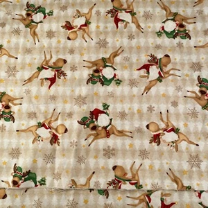Henry Glass & Co Inc TIMBER GNOMIES TREE FARM Cotton Fabric Remnant 44" x 22" - Picture 1 of 4
