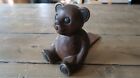 Antique Hand Carved Wood Teddy Bear Door Stop Doorstop 7.75"