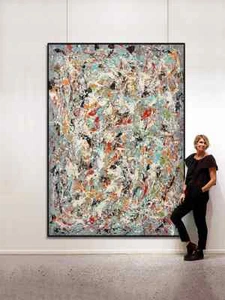 Copia Pollock Pintado a Mano Cuadros Abstractos Pinturas sobre Lienzo Decoración - Imagen 1 de 33