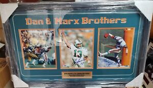 Framed & Matted Autograph Dolphins Dan Marino & Marks Brothers 8x10 Collage PSA