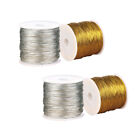 4pcs Stretch Cord Ribbon Beading Wire Metallic Tinsel Cord Wedding Craft