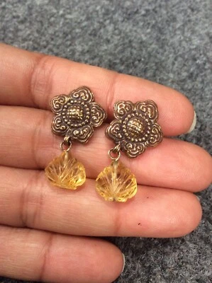 Impresionantes Pendientes Stephen Dweck Bronce Citrino Pierce Foto 1 de 4