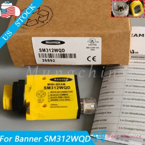 New in Box For Banner SM312WQD Photoelectric Sensor 4PIN 10-30VDC 1500mm - Picture 1 of 10