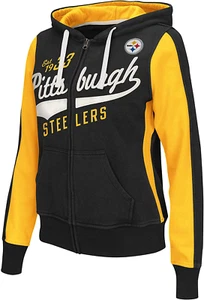 Pittsburgh Steelers Women's Point After Distressed Vintage Long Sleeve Hood (S) - Picture 1 of 1