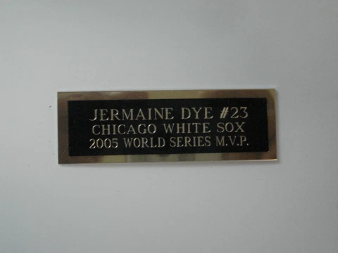 Jermaine Dye Baseball Card Plaque or Baseball Ball Cube Nameplate 1" X 3" Cover