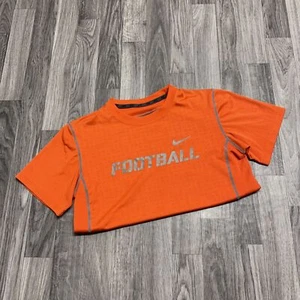 NIKE Dri-Fit Crew Neck Short Sleeve Orange Jersey T-Shirt Boy's Size Large - Picture 1 of 9